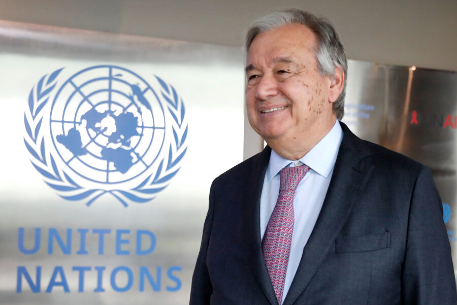 António Guterres har vært FNs generalsekretær fra 1. januar 2017, og ble i 2021 valgt til å sitte en periode til.