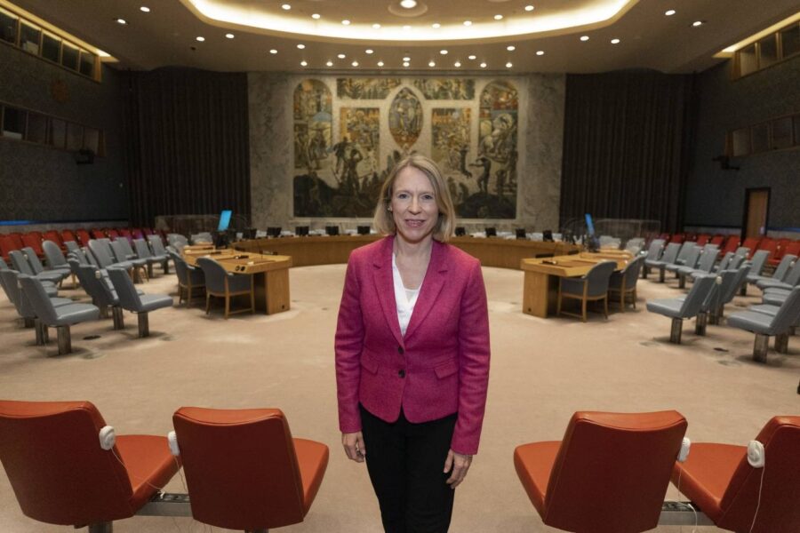Utenriksminister Anniken Huitfeldt ledet møter i Sikkerhetsrådet da Norge hadde presidentskapet i januar 2022.