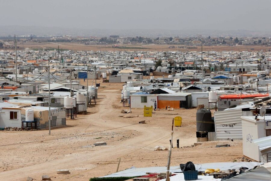 Zaatari flygtningelejr i Jordan, som huser knap 80 000 syriske flygtninge i 2017