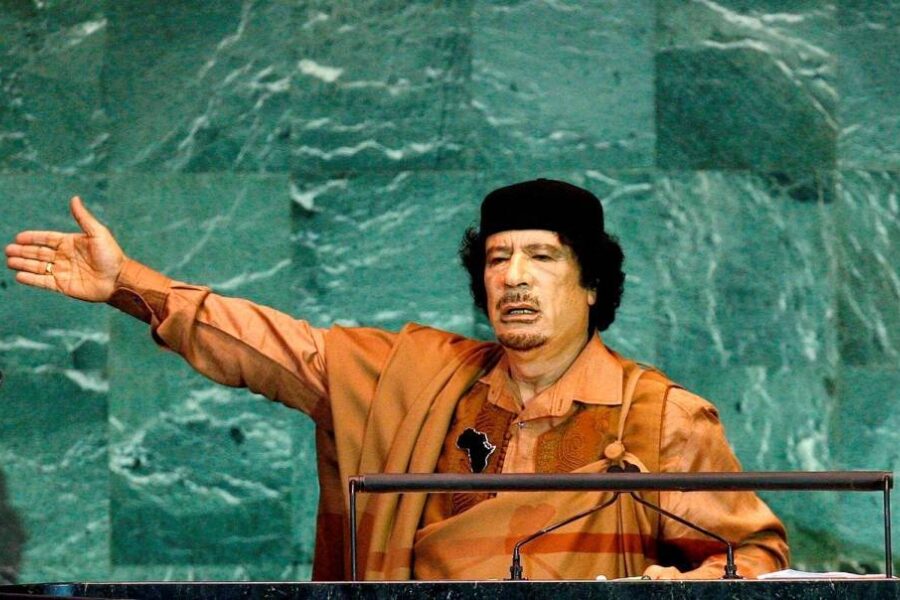 Muammar Gaddafi, Libyan entinen diktaattori.