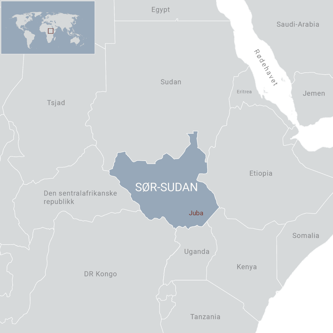 Karta över Sydsudan. Illustration: FN-sambandet