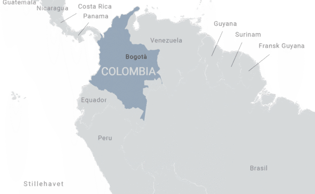 Kort over Colombia - FN-forbundet
