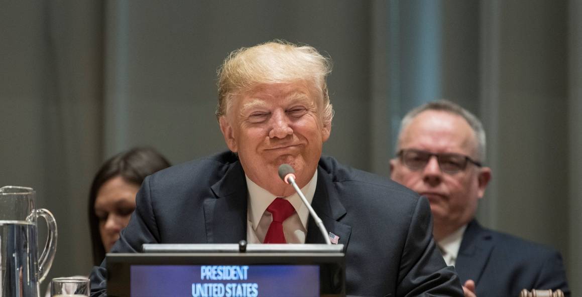 USAs förra president, Donald Trump, på ett FN-toppmöte under 2018. Foto: UN Photo/Mark Garten