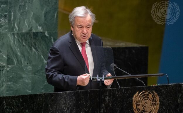FNs generalsekretær orienterer Generalforsamlingen om sine prioriteringer for 2022.