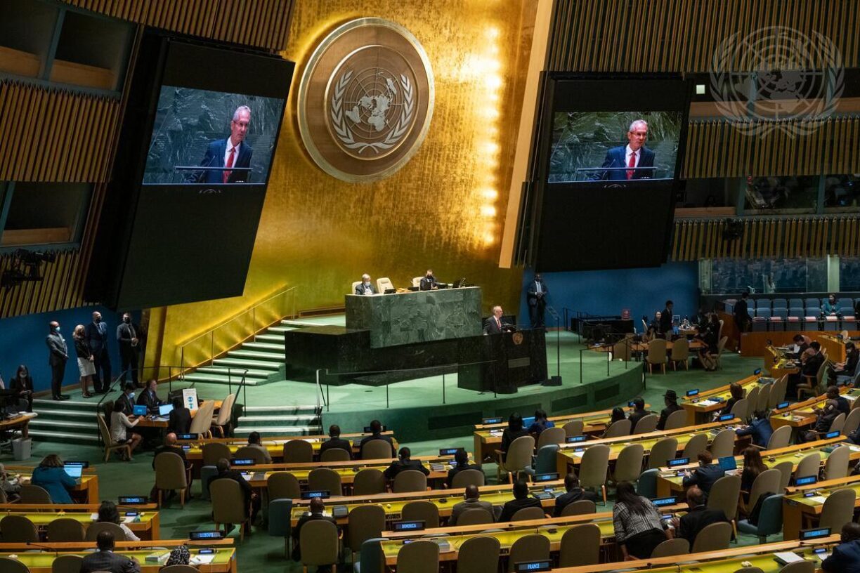 FNs generalforsamling åpnet sin 77. sesjon 13. september 2022 med det første plenumsmøte. Foto: UN Photo/Evan Schneider