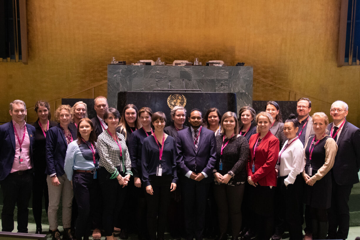 Slik så det ut sist gang FN-sambandet arrangerte lærerreise til New York i mars 2019. Her er gruppen på omvisning i FN-bygningen i New York. Foto: FN-sambandet