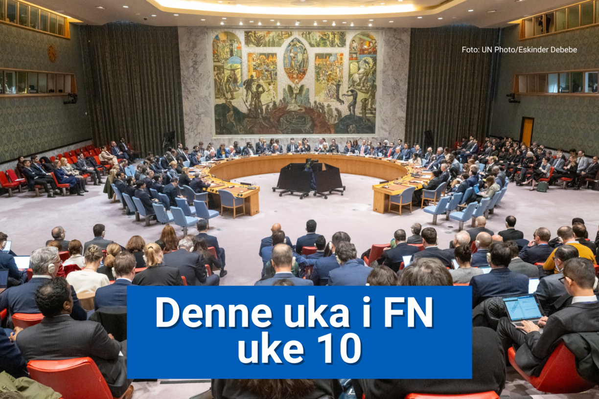 I den første saken i «Denne uka i FN» i år, for nøyaktig én måned siden, pekte vi på at konflikten mellom USA, Israel og Iran er noe vi bør følge med på i 2026. Det tok dessverre ikke lang tid før bekymringen ble virkelighet. Lørdag 28. februar gjennomførte USA og Israel omfattende angrep mot mål i Iran. Iran svarte med raketter og droner mot Israel og flere land i Gulfen. Samme dag holdt FNs sikkerhetsråd et krisemøte om situasjonen. Foto: UN Photo/Eskinder Debebe
