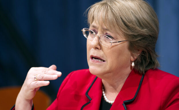Michelle Bachelet er kritisk til Russlands håndtering av Navalnysaken. Foto: UN Photo/Mark Garten