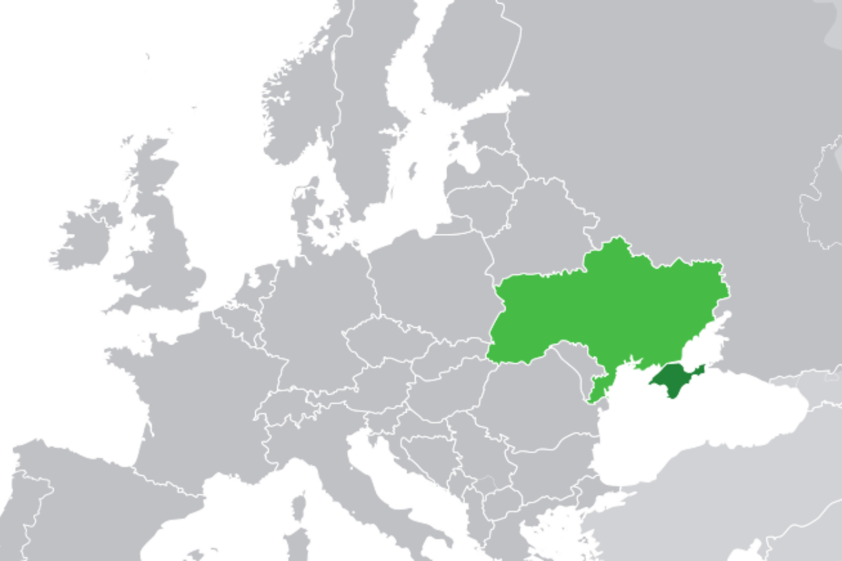 Krim-halvøya og Ukraina. Kart: Wikipedia / Creative Commons Attribution-Share Alike 3.0.
