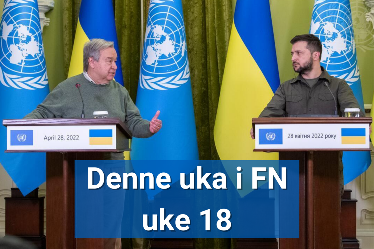 FNs generalsekretær António Guterres og Ukrainas president Volodymyr Zelenskyj orienterer pressen i Kyiv, Ukraina. Foto: UN Photo/Eskinder Debebe