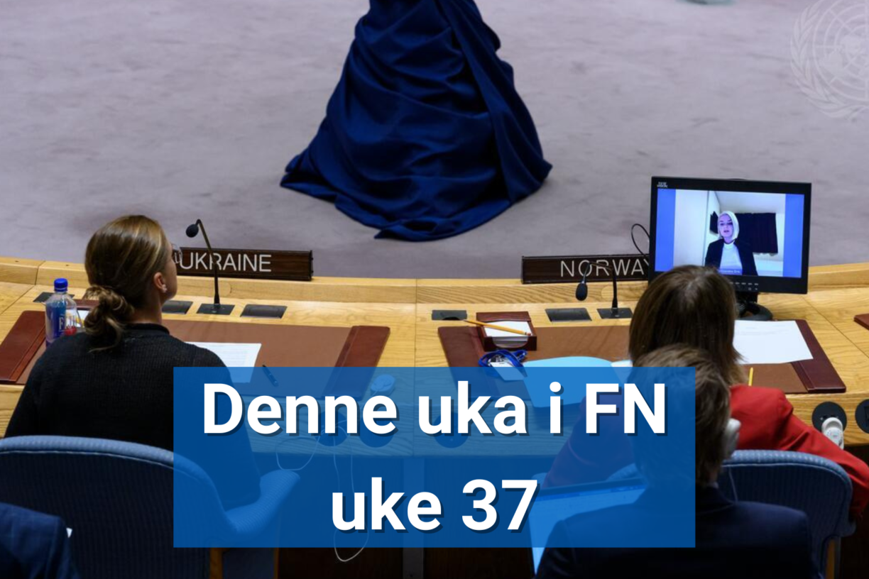 Norge og Ukraina sitter ved siden av hverandre under FNs sikkerhetsrådsmøte om opprettholdelse av fred og sikkerhet i Ukraina. Foto: UN Photo/Loey Felipe.