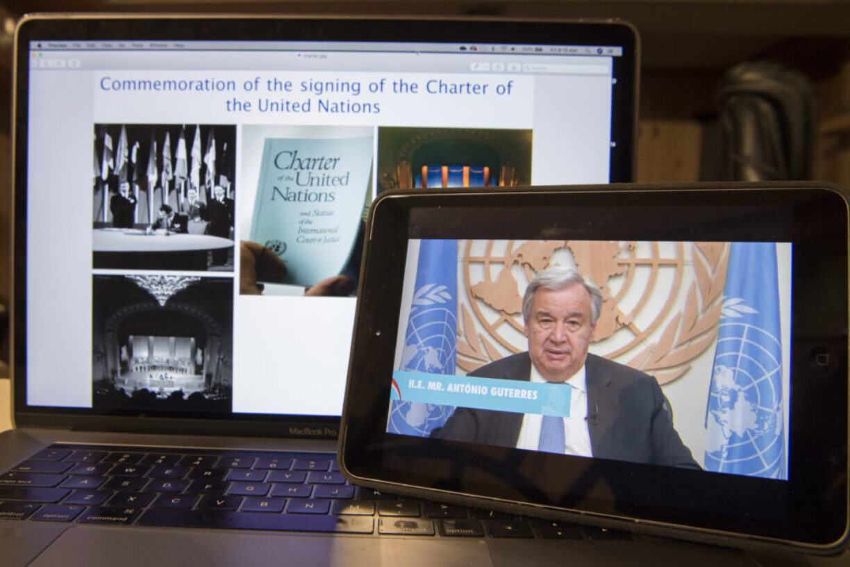 Virtuell markering av FN-paktens 75-årsjubileum. Foto: UN Photo /Eskinder Debebe